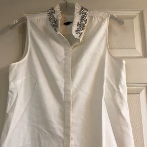 J Crew crystal collar blouse